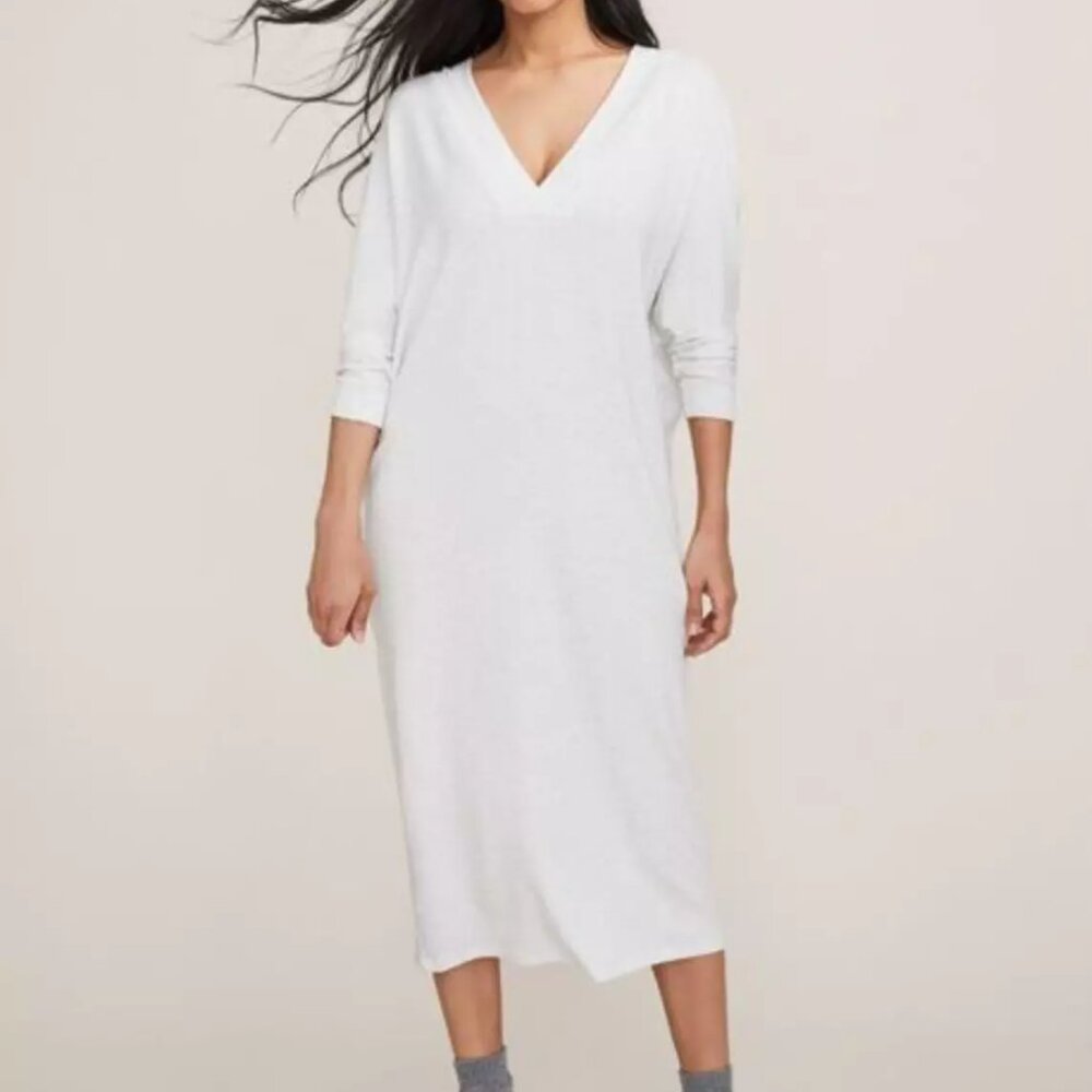 Hatch The 24/7 Dress‎ Grey Heather V-Neck Maternity Midi Tencel Blend Size P
